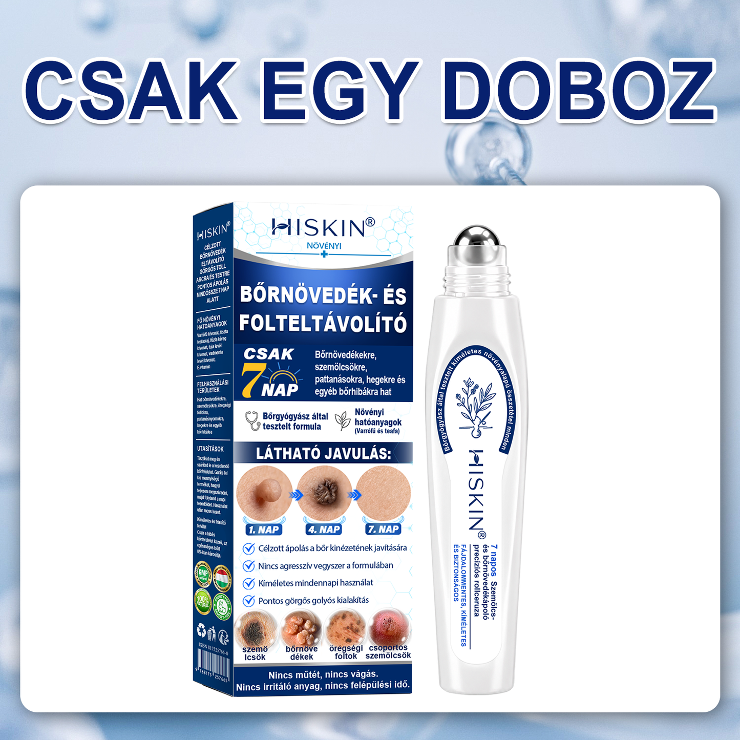 🌟Hivatalos Márkabolt | 🚢🚢 Hiskin® 7 napos Szemölcseltávolító Roll-on Ápoló Folyadék (Fájdalommentes rollerball technológia, hegek nélkül) 🐬