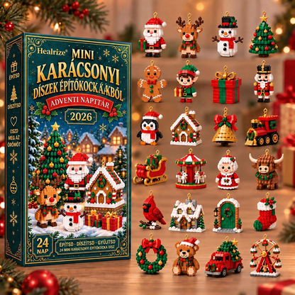 🎄Healrize® Adventní kalendář s 24 vánočními mini ozdobami z kostiček