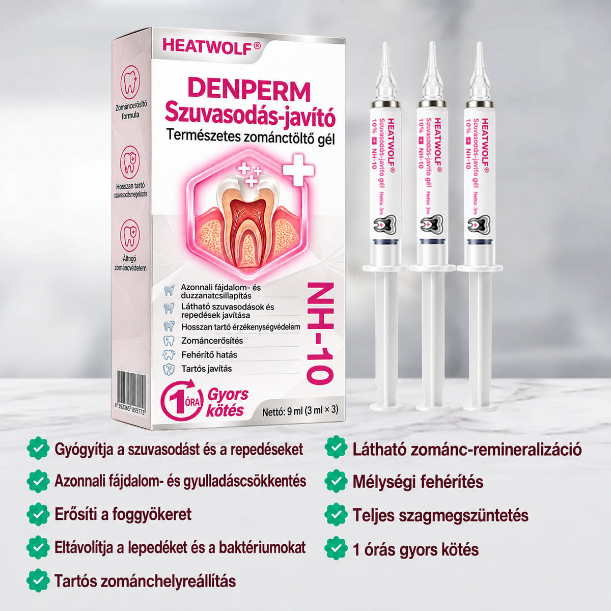 ⭐👨‍⚕️🦷HEATWOLF® DenPerm – Természetes fogzománc-töltő gél a fogszuvasodás helyreállítására🐟🐟