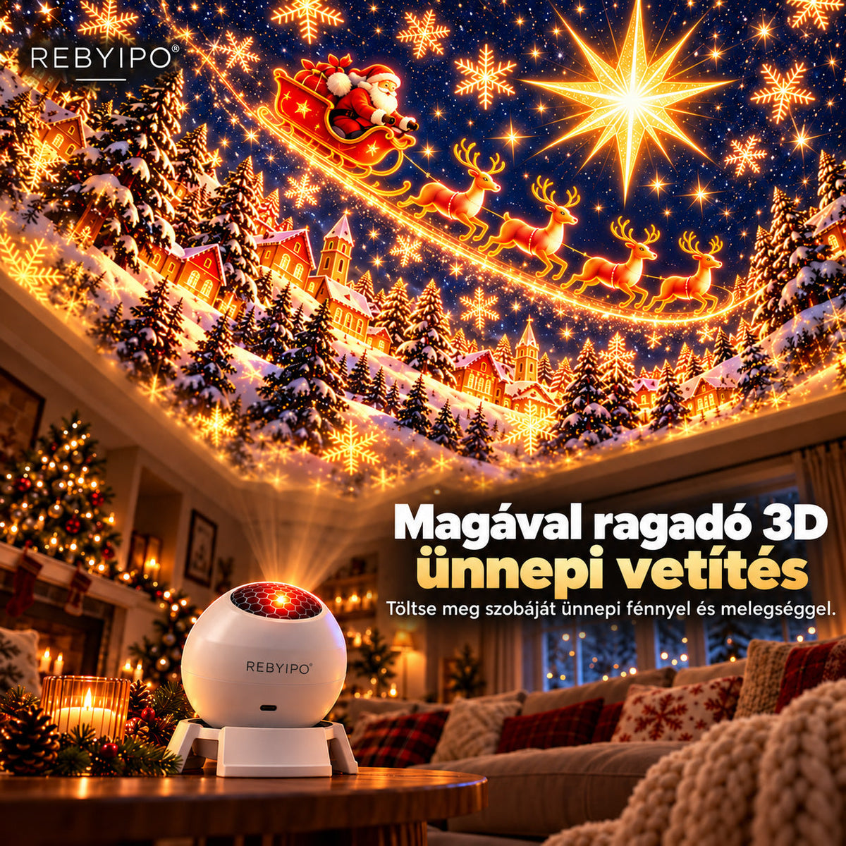 REBYIPO®🎅🎁 Varázslatos karácsonyi fények ✨ Gyújtsd fel az ünnep varázsát🎄