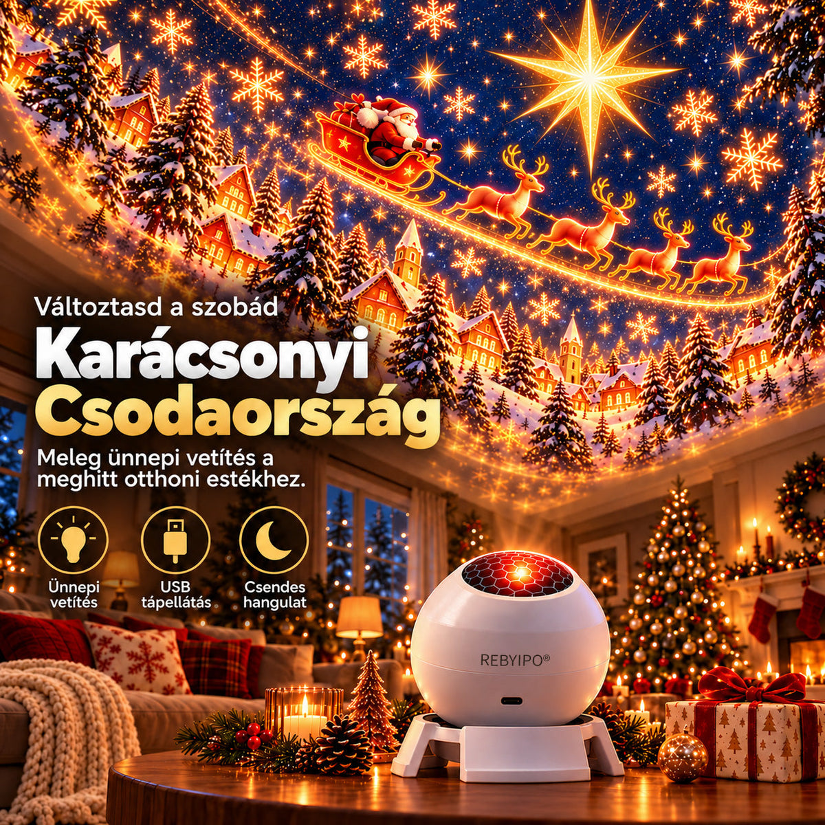 REBYIPO®🎅🎁 Varázslatos karácsonyi fények ✨ Gyújtsd fel az ünnep varázsát🎄